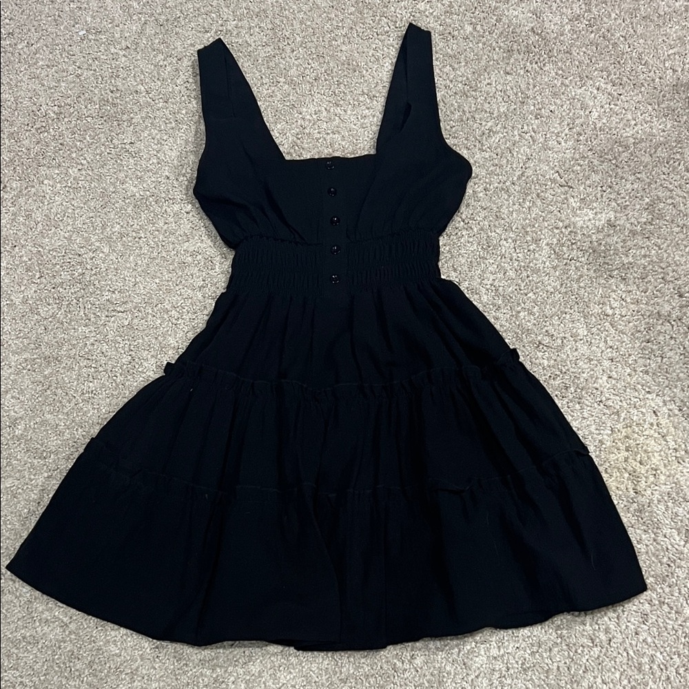 Urban Outfitters Black Buttoned Mini Dress